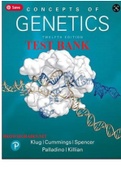 TEST BANK for Concepts of Genetics, 12th edition. William S. Klug, Michael R. Cummings, Charlotte A. Spencer, Michael A. Palladino, Darrell Killian. All 26 Chapters in 341 Pages