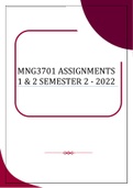 MNG3701 ASSIGNMENTS 1 & 2 FOR SEMESTER 2 - 2022