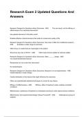 Research Exam 2 Updated Questions And Answers