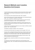 Research Methods exam 2 practice Questions And Answers