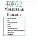 Biology HL IB Diploma Program - Topic 2: Molecular Biology