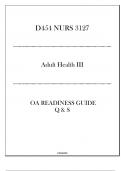 &lpar;WGU D454&rpar; NURS 3127 Adult Health III - OA Readiness Guide Q & S 2024