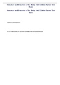 Structure and Function of the Body 16th Edition Patton Test Bank