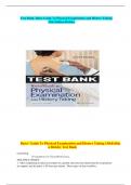 Test Bank- Bates Guide To Physical Examination and History Taking 13th Edition Bickley ISBN- 978-1496398178 Verified 2024&vert;25 Practice Questions and 100&percnt; Correct Answers with a guaranteed pass &period;
