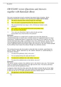 OB EXAM1 review Questions and Answers together with Rationale &lpar;Best&rpar;