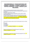 BIOCHEM MODULE 1 EXAM QUESTIONS AND CORRECT ANSWERS &vert; ALREADY GRADED A&plus; &vert; VERIFIED ANSWERS &vert; LATEST VERSION &lpar;JUST RELEASED&rpar;