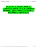 WGU C464 INTRODUCTION TO COMMUNICATION FINAL EXAM 2022/2023 (100% CORRECT QUESTIONS AND  ACTUAL ANSWERS)(VERIFIED A+)