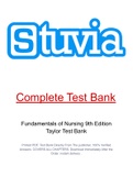 Fundamentals of Nursing 9th Edition Taylor Test Bank