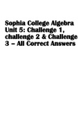 Sophia College Algebra Unit 5: Challenge 1, challenge 2 & Challenge 3 – All Correct Answers 