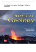 Test Bank for Physical Geology 17th Edition.