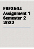 FBE2604 Assignment 1 Semester 2 2022