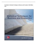 Test Bank for Statistical Techniques in Business and Economics 18th Edition