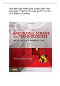 Test Bank for Radiologic Science for Technologists Physics, Biology, and Protection 10th Edition