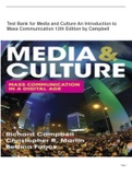 Test Bank for Media and Culture An Introduction to Mass Communication 12th Edition 