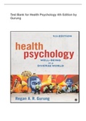 Test Bank for Health Psychology 4th Edition