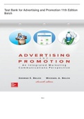 Test Bank for Advertising and Promotion 11th Edition