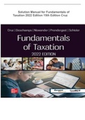 Solution Manual for Fundamentals of Taxation 2022 Edition 15th Edition