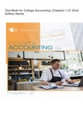 Test Bank for College Accounting, Chapters 1-27 22nd Edition 