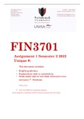 FIN3701  Assignment 1 Semester 2 2022