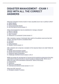 DISASTER MANAGEMENT - EXAM 1 2022 WITH ALL THE CORRECT ANSWERS