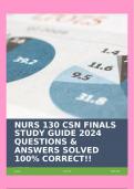 NURS 130 CSN FINALS STUDY GUIDE 2024 QUESTIONS & ANSWERS SOLVED 100&percnt; CORRECT&excl;&excl;