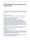 POST-PARTUM practice questions and answers 2022