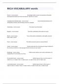 RICA VOCABULARY words Actual Exam Questions With Complete Answers&period;