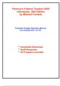 Solutions for Pearson's Federal Taxation 2025 Individuals&comma; 38th Edition by Franklin &lpar;All Chapters included&rpar;