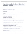 User Interface Design Exam 2022 with complete solution
