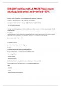 BIS 2B Final Exam &lpar;ALL MATERIAL&rpar; exam study guide correct and verified 100&percnt;