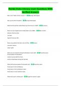 Florida Civics Literacy exam Questions With  Verified Answers
