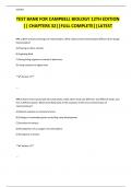 TEST BANK FOR CAMPBELL BIOLOGY 12TH EDITION &vert;&vert; CHAPTERS 32&vert;&vert;FULL COMPLETE&vert;&vert;LATEST 2024