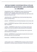 HUMAN BODY SYSTEMS FINAL EXAM  COMPLETE QUESTIONS AND ANSWERS  A&plus; GRADED 