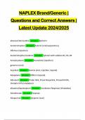 NAPLEX Brand&sol;Generic &vert; Questions and Correct Answers &vert; Latest Update 2024&sol;2025