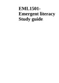 EML1501- Emergent Literacy Study guide.