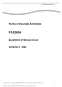FBE2604-Forms Of Business Enterprise Assignments Semester 2 2022.