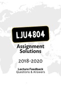 LJU4804 - Assignment Feedback Solutions (2018-2020)