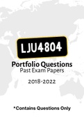LJU4804 - Exam Portfolio Questions  (2018-2022) 