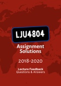 LJU4804 - Assignment Feedback Solutions (2018-2020)
