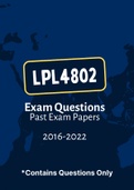 LPL4802 (ExamPACK and QuestionsPACK)