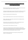 Unit Test Review American Lit with complete Questions and Answers 