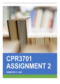 CPR3701 Assignment 2 Semester 2 2022