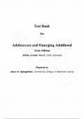 Test Bank - for Adolescence and Emerging Adulthood&colon; A Cultural Approach 6th Edition by Jeffrey Jensen Arnett&comma; All Chapters &vert; Complete Guide A&plus;