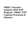 NR667: Narrative Analysis: MSN-FNP Program / NR667: FNP Capstone Practicum & Intensive