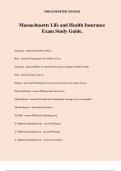 Massachusetts Life and Health Insurance Exam Study Guide&period;