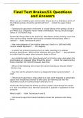Final Test Brakes&sol;51 Questions and Answers