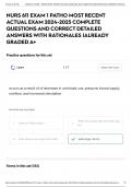 NURS 611 EXAM 1 PATHO MOST RECENT ACTUAL EXAM 2024-2025 COMPLETE QUESTIONS AND CORRECT DETAILED ANSWERS WITH RATIONALES &vert;ALREADY GRADED A&plus;