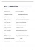 COA - Cal Fire forms Comprehensive Exam Questions With Complete Answers Graded A&plus;&period;
