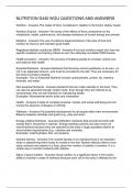 NUTRITION D440 WGU QUESTIONS AND ANSWERS