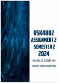 RSK4802 Assignment 2 Semester 2 2024 &vert; Due 23 October 2024